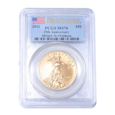 2011 $50 Gold Eagle PCGS MS70 FS 25th Annivesary