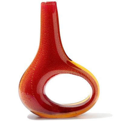 435-448 - Favrile Cornell Red 13.5" Art Glass Hand-Blown Artistic Vase