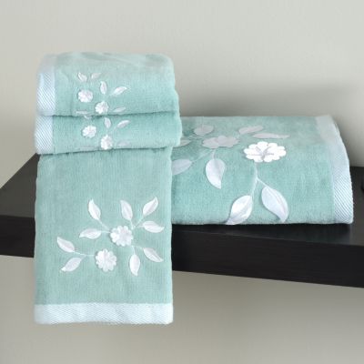 435-552 - North Shore Linens&trade; "Florette" Cotton Four-Piece Towel Set