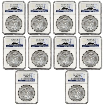 2013 Silver Eagles NGC MS70 ER (Qty of 10)