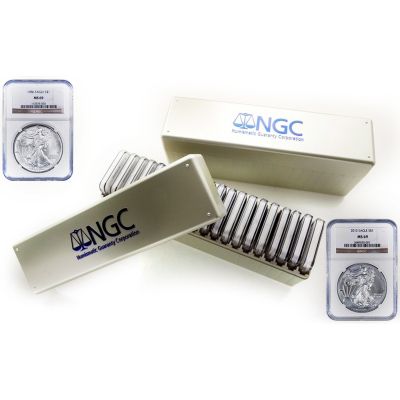 435-591 - 1986-2013 $1 Silver Eagle MS69 NGC Set of 28 Coins 
