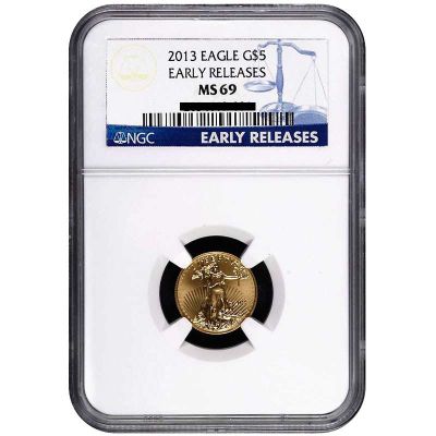 435-592 - 2013 Gold American Eagle NGC MS69 Early Release Five Dollar Coin 