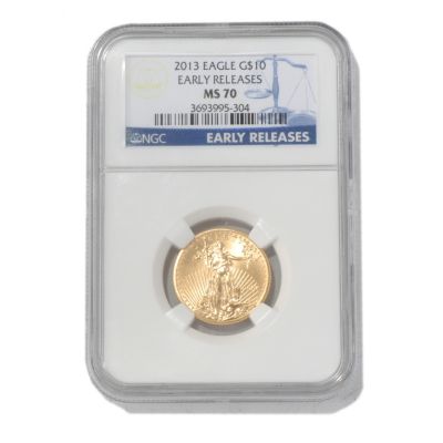 435-595 - 2013 $10 Gold Eagle MS70 NGC Early Release Coin 
