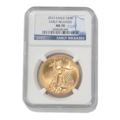 435-599 - 2013 $50 Gold Eagle MS70 NGC Early Release Coin 