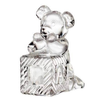 Waterford Crystal Teddy Bear on Block