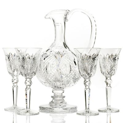 435-637 - House of Waterford&reg; Georgian Crystal Claret Jug w/ Four Glasses