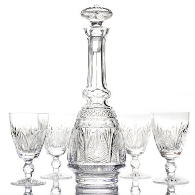 House of Waterford Billy Briggs Blackwater Sherry Decanter & Glasses Set