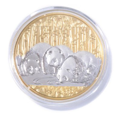 435-999 - 2013 1oz Silver BU China Panda 10 Yuan Gold Select Coin 