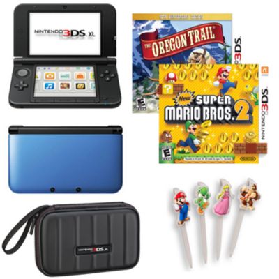 436-264 - Nintendo 3DS XL System, Case, Nintendo Character Stylus 4-Pack & Two Games