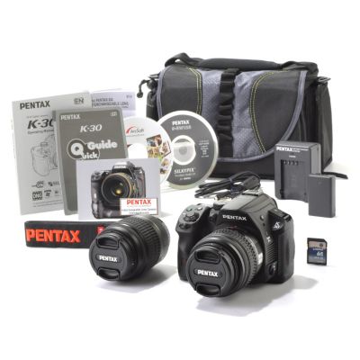 436-304 - Pentax 16MP 3'' TFT Camera Kit w/ Two Zoom Lenses 8GB SDHC Card & Case