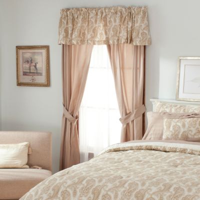 436-399 - North Shore Linens&trade; Paisley Microfiber Five-Piece Window Set