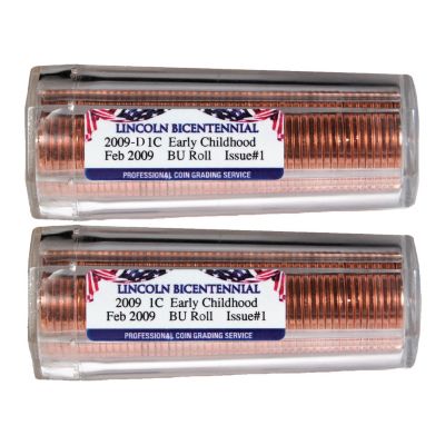 2009 PCGS Lincoln Cent "Early Childhood" P&D Rolls