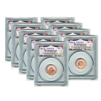 436-468 - 2009 Lincoln Bicentennial MS65RD PCGS Nine-Piece Coins 