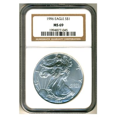 1996 Silver American Eagle NGC MS69