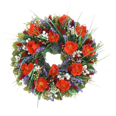 436-737 - TCTC Brilliant Poppies Dried Floral Wreath