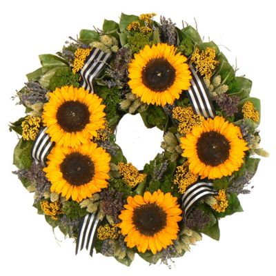 436-754 - TCTC Sunflower Bouquet 18" Dried Floral Wreath