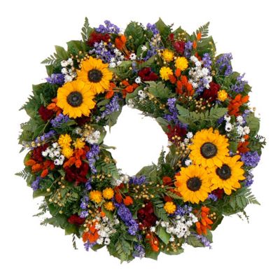 436-755 - TCTC Swanky Sunflower 22" Dried Floral Wreath