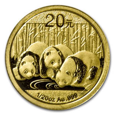 2013 1/20 Oz Gold China Panda w/Display Box
