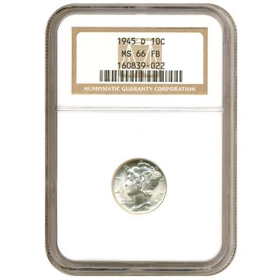 1945 D Mercury Dime MS66