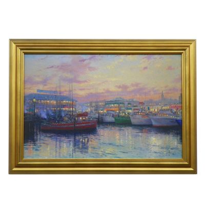 436-863 - Thomas Kinkade "Fisherman's Wharf, San Francisco" Framed Textured Print