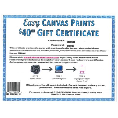 Easy Canvas Prints Certificate