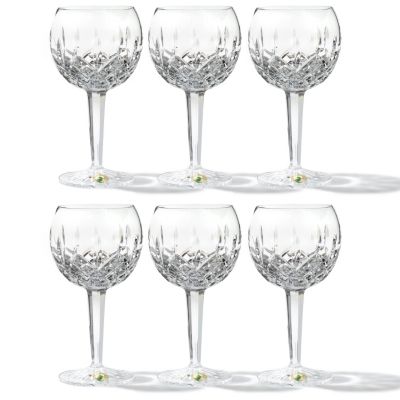 437-002 - Waterford&reg; Crystal Lismore Set of Six 10 oz Balloon Wine Glasses