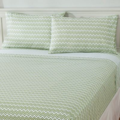 437-483 - Cozelle&reg; Microfiber Chevron Print Four-Piece Sheet Set 