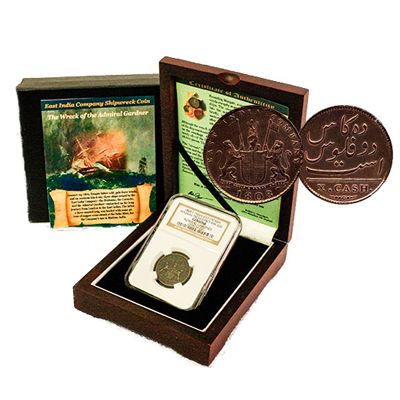 437-589 - 1808 Admiral Gardner Shipwreck Coin w/ Display Box