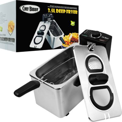 437-873 - Chef Buddy&trade; 3.5 Liter Electric Deep Fryer Stainless Steel