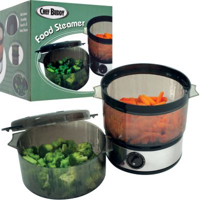 437-875 - Chef Buddy&trade; Food Steamer w/ Timer and Two Containers
