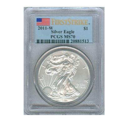 438-178 - 2011 Silver American Eagle MS70 FS Burnished PCGS (W) Coin w/ Slab
