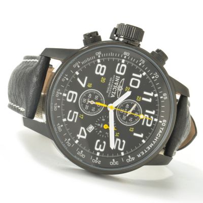 STSTL WTCH INVICTA I FORCE TERRA LEFTY QUARTZ CHRONOGRAPH GENUINE LEATHER STRAP