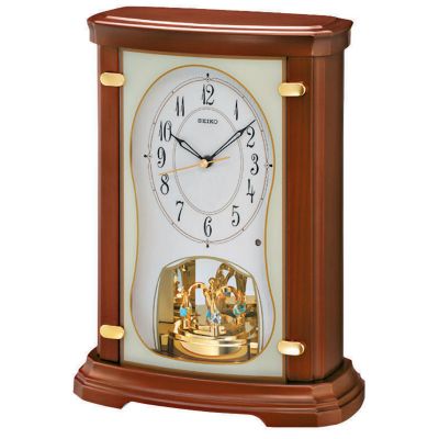 SEIKO MELODIES IN MOTION SWAROVSKI CRYSTAL PENDULUM MANTEL CLOCK