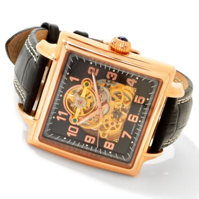 STSTL WTCH ADEE KAYE MEN'S ELLEGANTE COLLECTON SKELETON DIAL