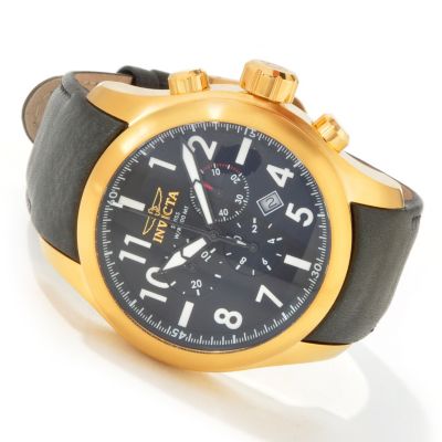 STSTL WTCH INVICTA I FORCE SWISS CHRONOGRAPH XL LEATHER STRAP WATCH