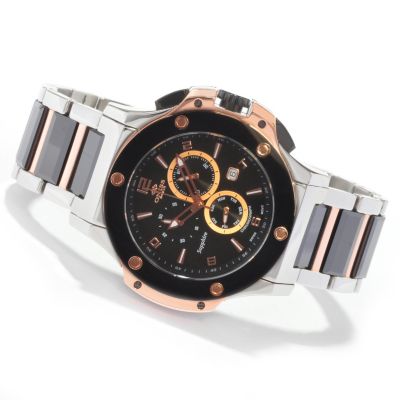 STSTL WTCH ONISS MEN'S BOLD COLLECTION STAINLESS AND CERAMIC SWISS CHRONOGRAPH
