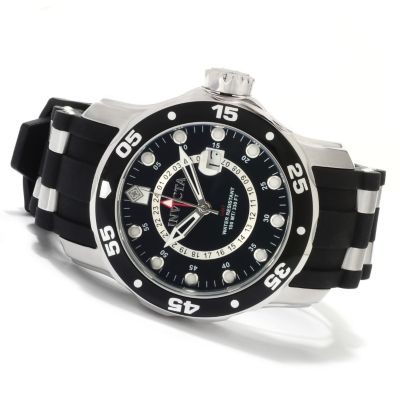 INVICTA PRO DIVER SCUBA GMT STAINLESS STEEL POLYURETHANE STRAP WATCH