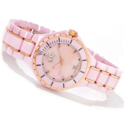 604-296 - Oniss Women's Ligaro XL Diamond Accented Ceramic Bracelet Watch