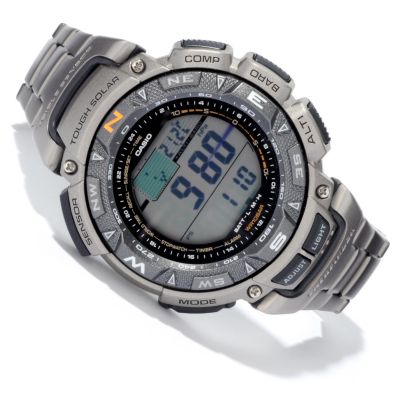 CASIO PATHFINDER TITANIUM QUARTZ SOLAR MULTI FUNCTION BRACELCET WATCH