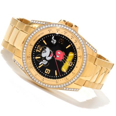 DISNEY MEN'S MICKEY MOUSE QUARTZ STAINLESS STEEL CASE & BRACELET WATCH