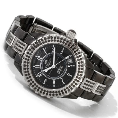 ONISS WOMEN'S CERAMICA PRINCESS COLLECTION CERAMIC & CRYSTAL BRACELET WATCH