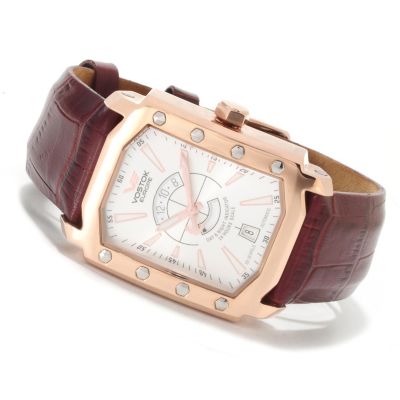 605-226 - Vostok-Europe Men's Arktika Limited Edition Automatic Leather Strap Watch