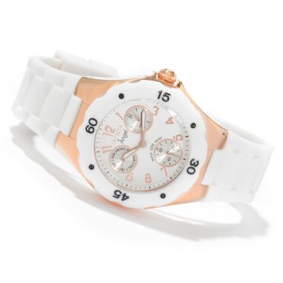 INVICTA WOMEN'S ANGEL JELLYFISH QUARTZ DAY & DATE SILICONE STRAP WATCH