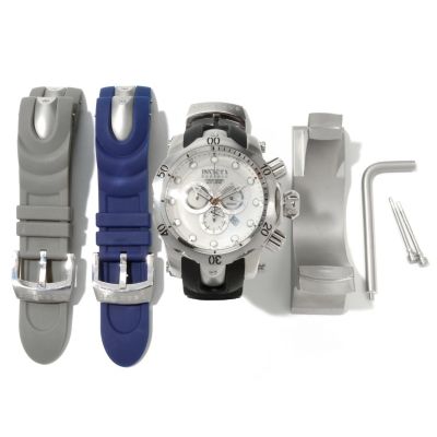 INVICTA RESERVE MEN'S OCEAN QUEST SWISS QUARTZ CHRONOGRAPH W/ TWO INTERCHANGEABLE STRAPS & BUCKET