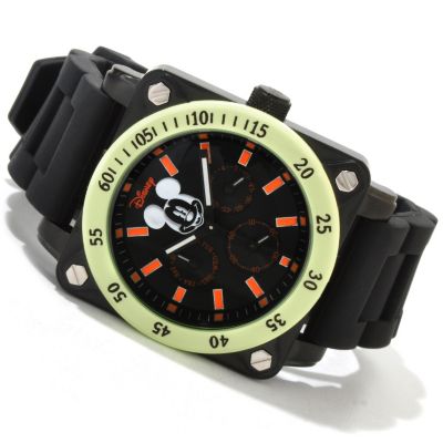 606-226 - Disney Men's Mickey Mouse Luminous Accented Stainless Steel Strap Watch