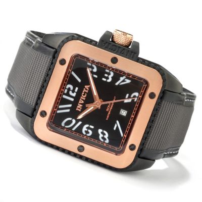 606-272 - Invicta Men's Specialty Quartz Stainless Steel Case Leather & Techno Fiber Strap Watch
