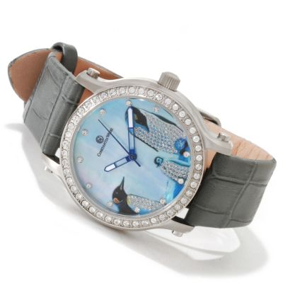 Constantin Weisz Women's Crystal Accented Penguin Dial Automatic Strap Watch