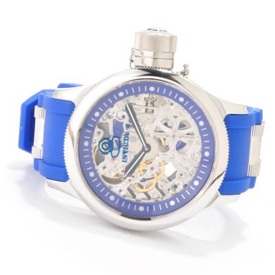 INVICTA MEN'S QUINOTAUR RUSSIAN DIVER MECHANICAL SKELETON STRAP WATCH