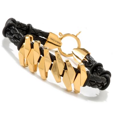 INVICTA ELEMENTS STAINLESS/LEATHER BRACELET