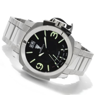 IMPERIOUS MEN'S MAN OF WAR SWISS MADE QUARTZ DAY RETRO STAINLESS BRACELET WATCH